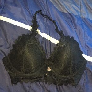 Vs pink black lace halter bralette